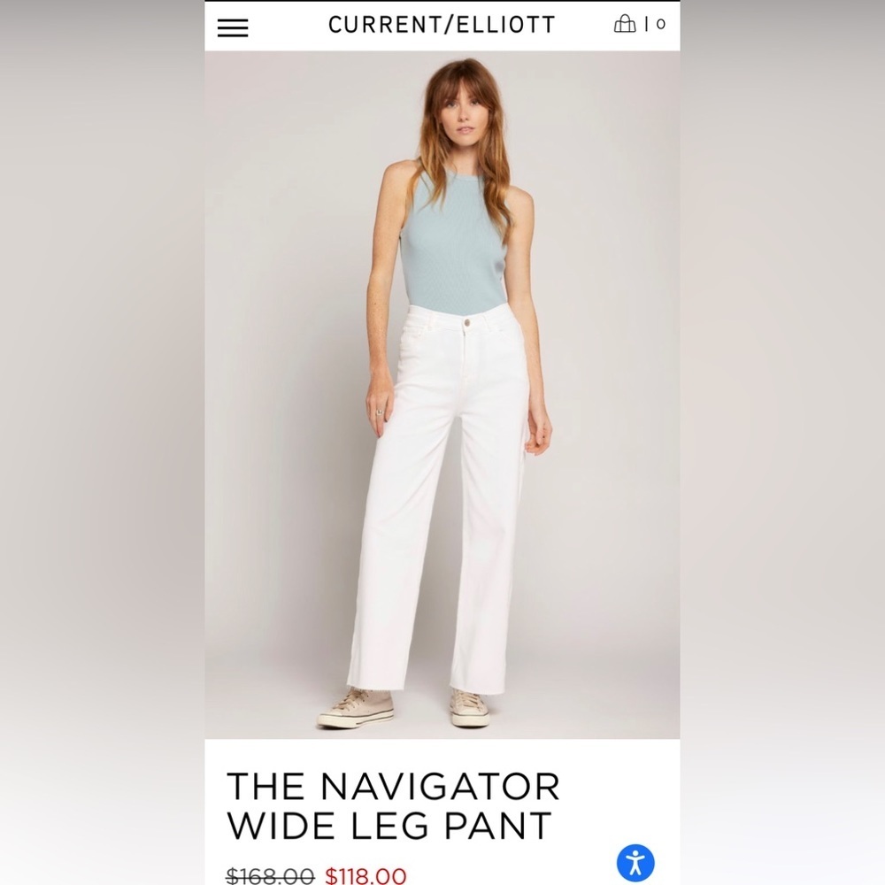 CURRENT/ELLIOTT THE NAVIGATOR WIDE LEG PANT NWOT